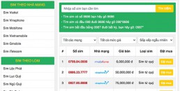 Mẫu web bán sim số sim điện thoại