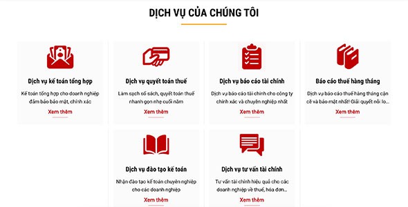 Mẫu web giới thiệu công ty kế toán