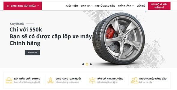 Mẫu web phụ tùng xe máy